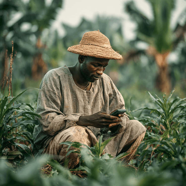 Field supervisor standing in a crop row